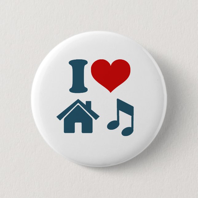 Love House Music Button (white) (Front)