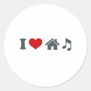Love House Music Classic Round Sticker