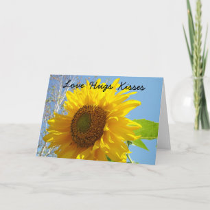 Love Hugs Kisses Cards Yellow Sunflower Garden