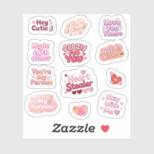 Love & Hugs Y2K Valentine Aesthetic Sticker Set
