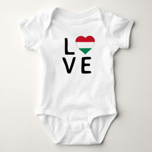 Love - Hungary Flag Baby Bodysuit