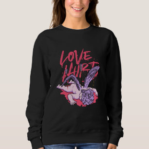 Love Hurts Broken Sad Cupid Valentines Day Emo Bro Sweatshirt