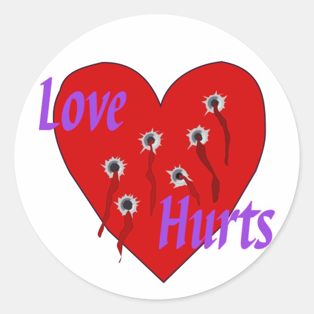 Love Hurts Classic Round Sticker (Front)