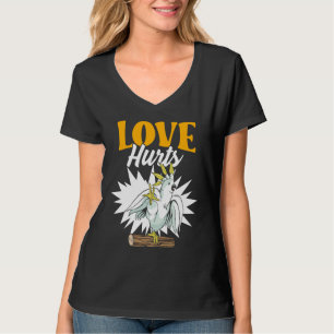 Love Hurts Eclectus Male Parrot Biting Finger for  T-Shirt