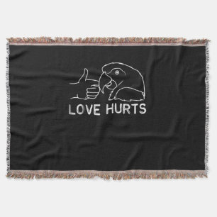Love Hurts Parrot Lovers African Grey Budgerigar F Throw Blanket
