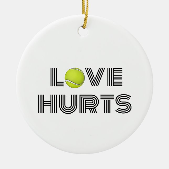 Love Hurts Pillow Ceramic Tree Decoration (Front)