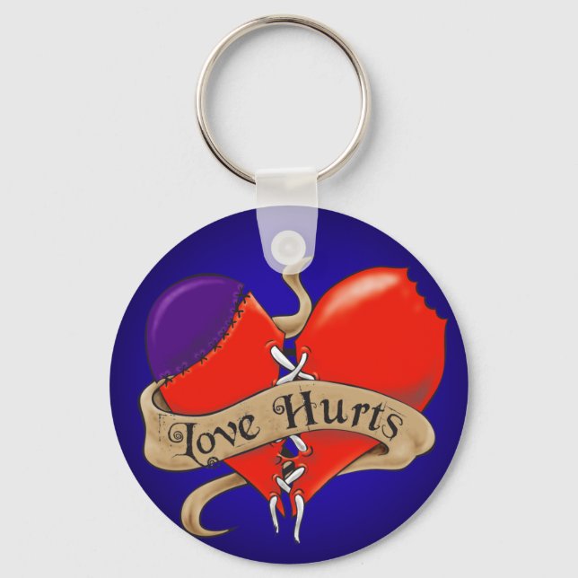 Love HurtscButton Key Ring (Front)