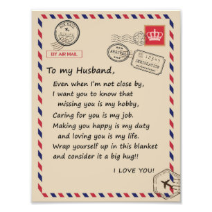 Love Husband   Letter To My Husband I Love You Photo Print