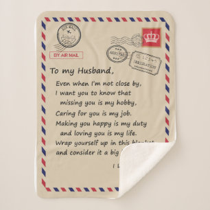 Love Husband   Letter To My Husband I Love You Sherpa Blanket
