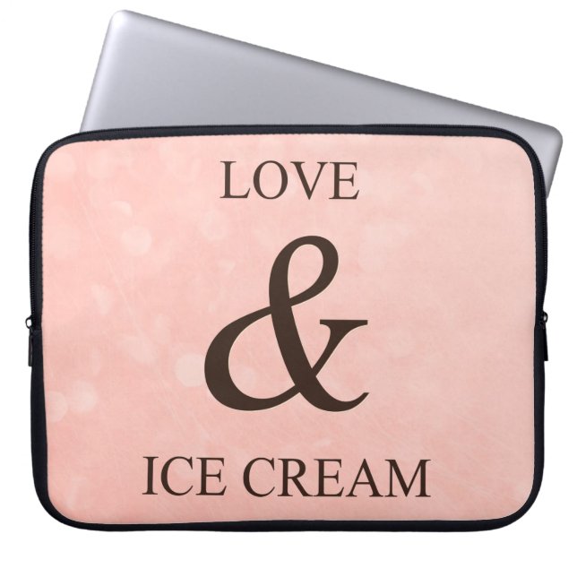 Love & ice cream laptop sleeve (Front)