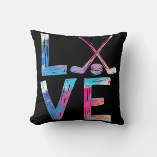 Love Ice Hockey Girls Hockey Gifts Ice Hockey Cushion