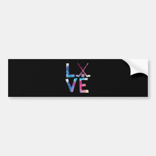 Love Ice Hockey Girls Hockey Gifts Womens Ice Hock Bumper Sticker