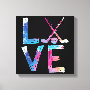 Love Ice Hockey Girls Hockey Gifts Womens Ice Hock Canvas Print