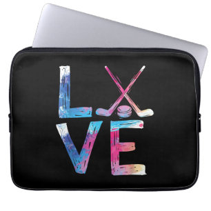 Love Ice Hockey Girls Hockey Gifts Womens Ice Hock Laptop Sleeve