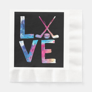 Love Ice Hockey Girls Hockey Gifts Womens Ice Hock Napkin