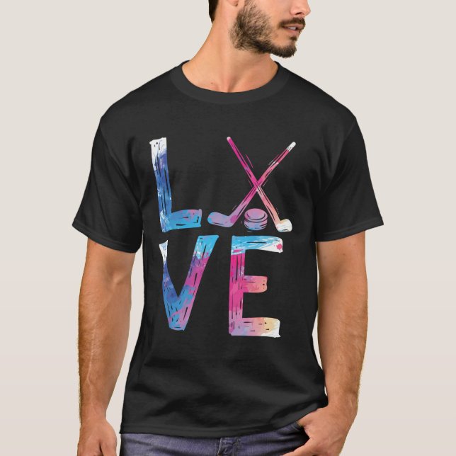 Love Ice Hockey Girls Hockey Gifts Womens Ice Hock T-Shirt (Front)