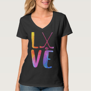 Love Ice Hockey Girls Hockey Womens Ice Hockey T-Shirt