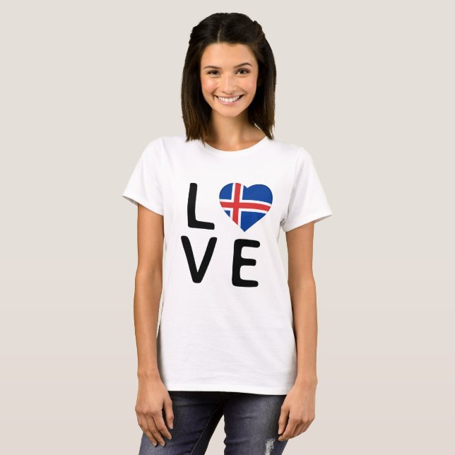 Love - Iceland Flag T-Shirt (Front Full)