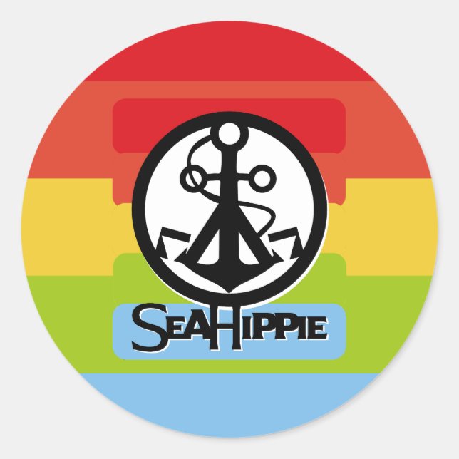 LOVE ICON SEA HIPPIE / MAR HIPPIE BY MASANSER CLASSIC ROUND STICKER (Front)
