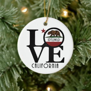 LOVE Idyllwild California Ceramic Tree Decoration