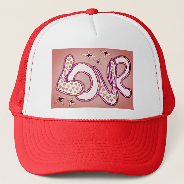 Love in 1960s style trucker hat (Front)