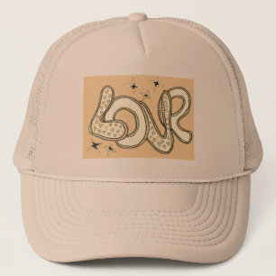 Love in 1960s style trucker hat