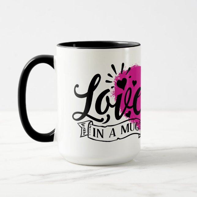 Love In A Mug Pink Heart (Left)