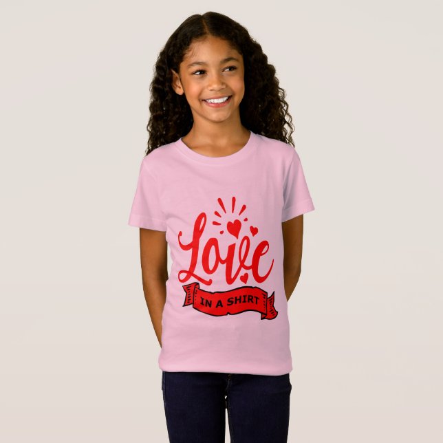 Love in a Shirt, Valentine Hearts & Love, ZFJ T-Shirt (Front Full)