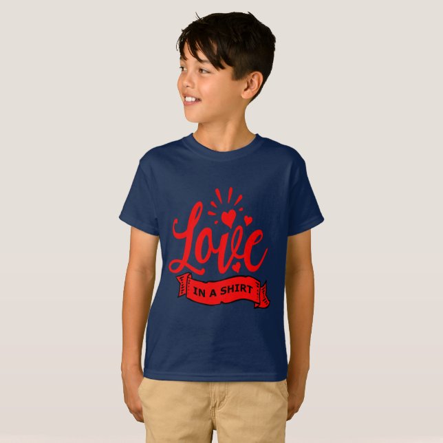 Love in a Shirt, Valentine Hearts & Love, ZFJ T-Shirt (Front Full)