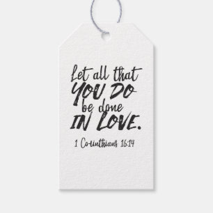 Love in Action - 1 Corinthians 16:14 Inspirational Gift Tags