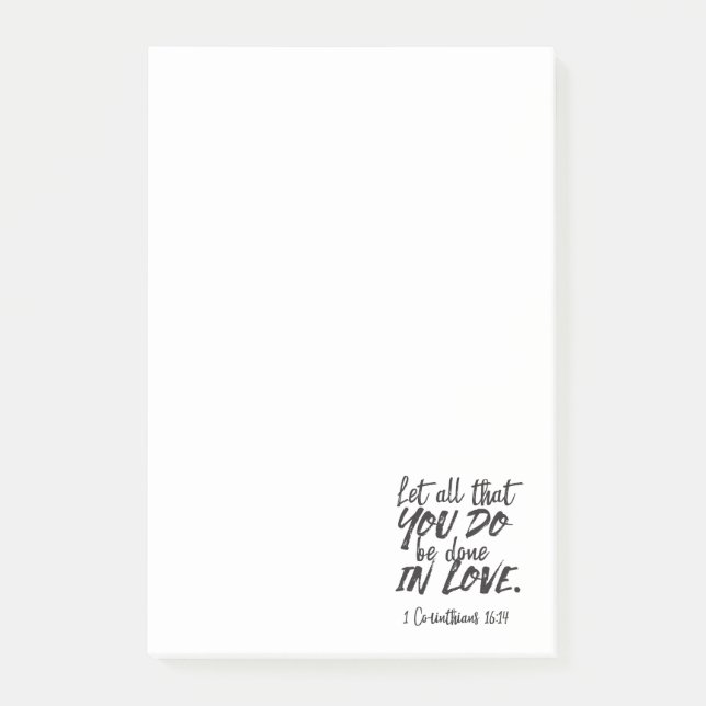 Love in Action - 1 Corinthians 16:14 Inspirational Post-it Notes (Front)