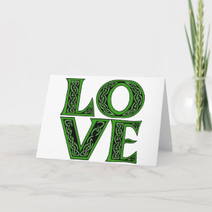 Love in an Irish Celtic Font Card