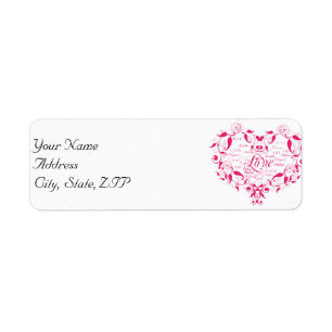 Love in Any Language in Hot Pink Address Label
