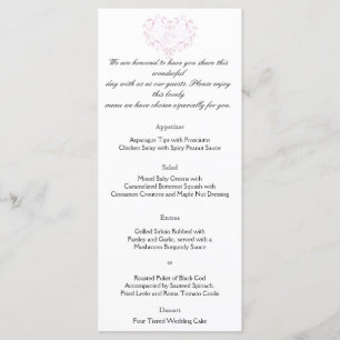 Love in Any Language Petal Pink Wedding Menu