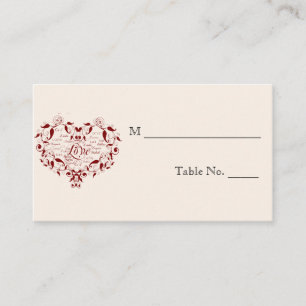 Love in Any Language Red Wedding Place Cards