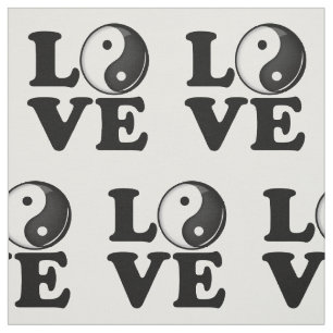 Love in Balance Shiny Yin Yang Symbol Fabric