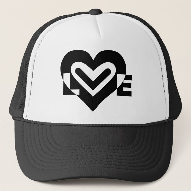 Love in Black Trucker Hat (Front)