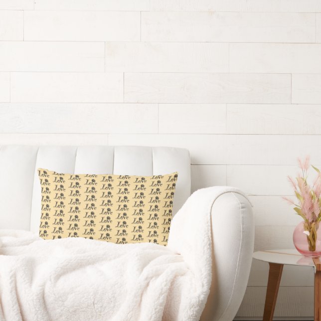 Love in Bloom: A Creative Lettering Lumbar Cushion (Couch)
