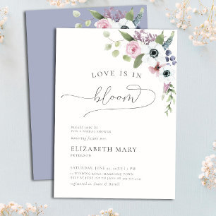 Love in Bloom Anemones Boho Floral Bridal Shower Invitation