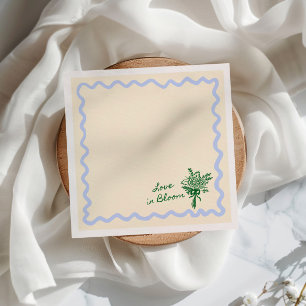 Love in Bloom Blue Green Bridal Shower Napkin