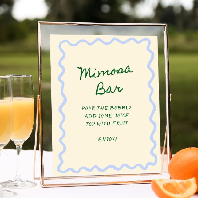 Love in Bloom Blue Green Mimosa Bar Poster (Creator Uploaded)