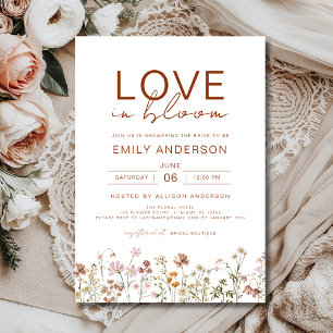 Love in Bloom Boho Wildflower Bridal Shower Invitation