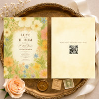 Love in Bloom Botanical QR Code Bridal Shower