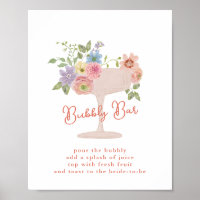Love in Bloom Bridal Shower Bubbly Bar Sign