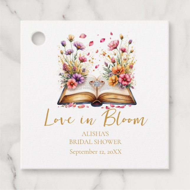 Love In Bloom Bridal Shower Favour Tags (Front)
