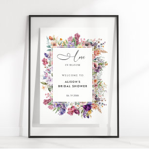 Love In Bloom Bridal Shower Floral Garden Welcome  Poster