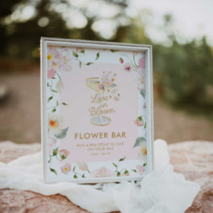 Love in Bloom Bridal Shower Flower Bar Sign