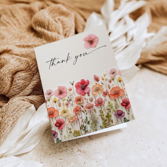 Love in Bloom Bridal Shower Folded Thank You Card (Creator Uploaded)