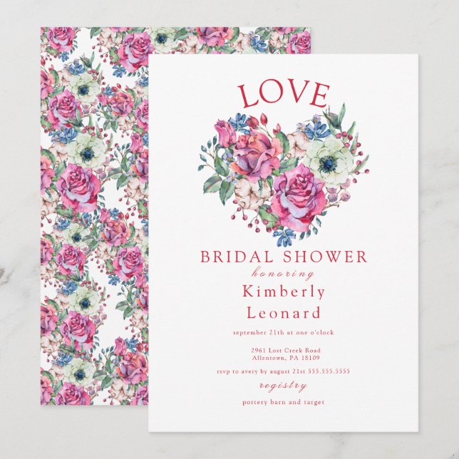 Love in Bloom Bridal Shower Invitation (Front/Back)