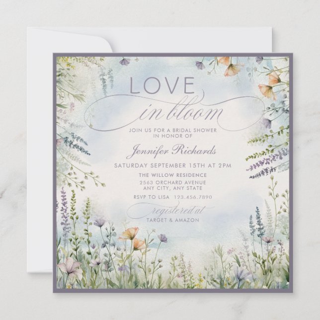 Love in Bloom Bridal Shower Invitation (Front)